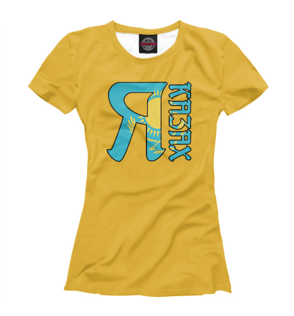 Футболка для девочек с изображением Я казах цвета Белый