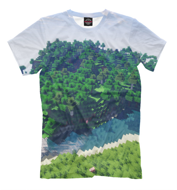 Мужская футболка с изображением Minecraft цвета Серый