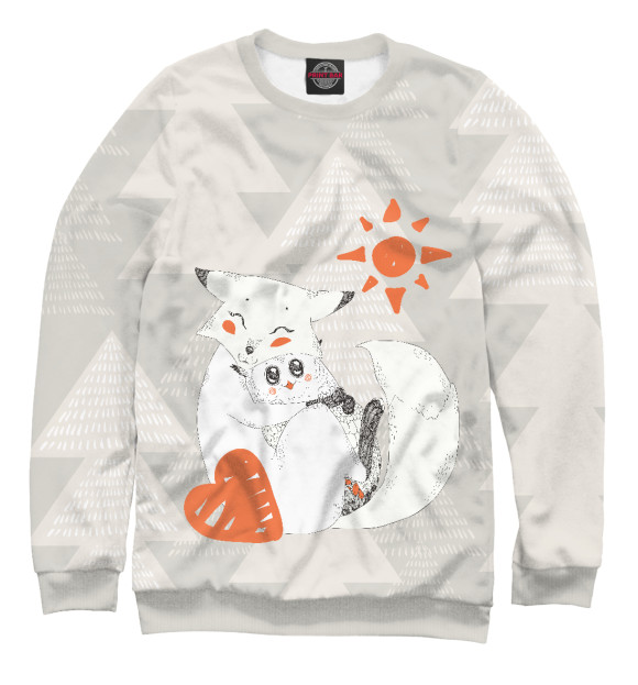 Свитшот для мальчиков с изображением Cute Fox цвета Белый