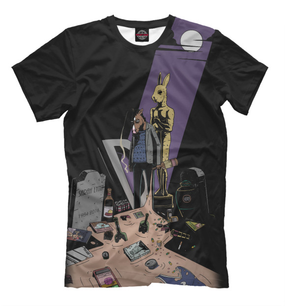 Мужская футболка с изображением BoJack Horseman цвета Черный