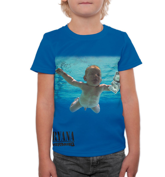 Футболка для мальчиков с изображением Nevermind цвета Белый