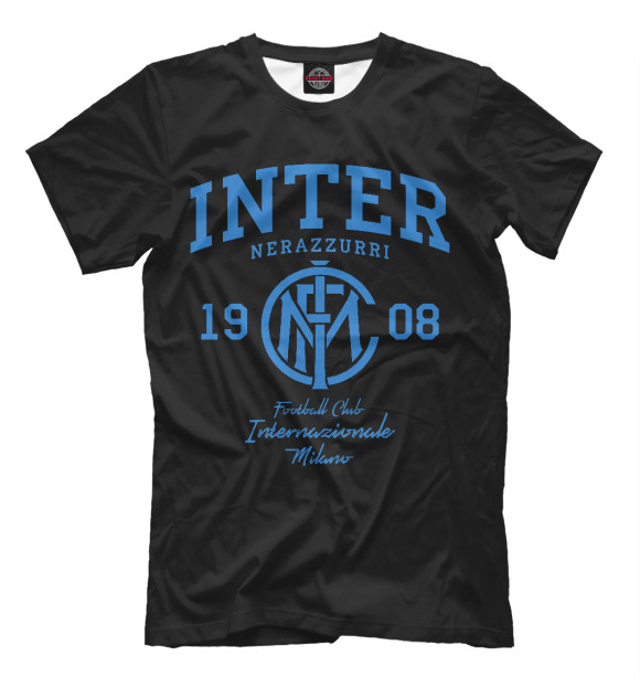 Мужская футболка с изображением Интер цвета Черный