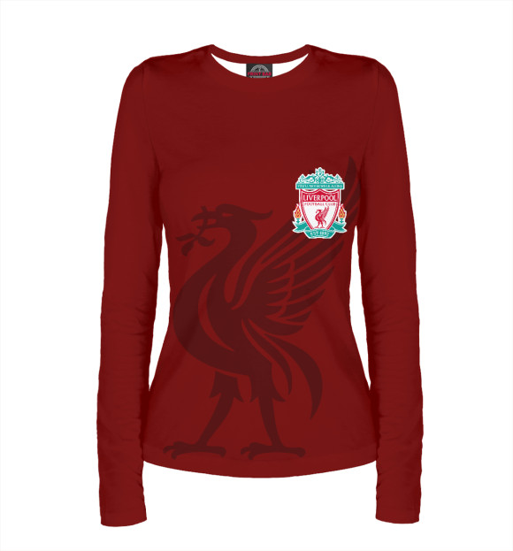 Женский лонгслив с изображением Liverpool цвета Белый
