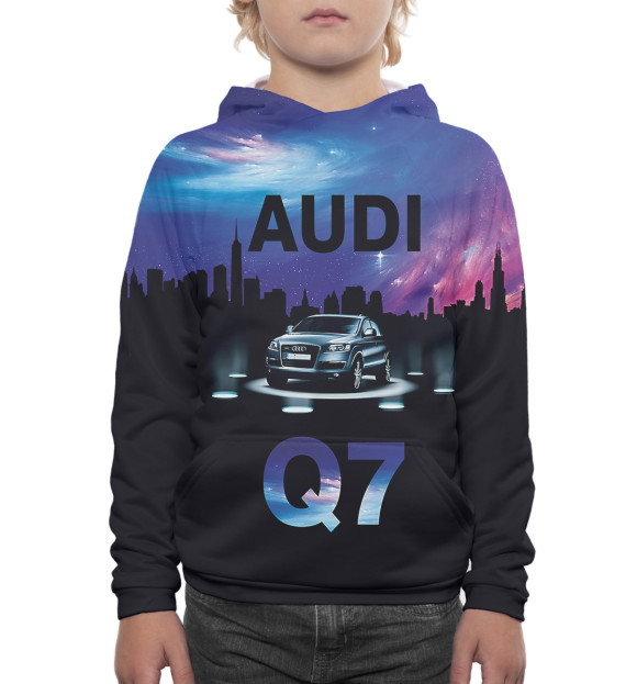 Худи для мальчика с изображением Audi цвета Белый