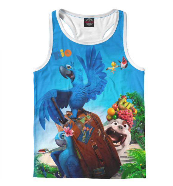 Мужская майка-борцовка с притом Rio цвета Белый Мужская майка-борцовка с изображением Rio цвета Белый