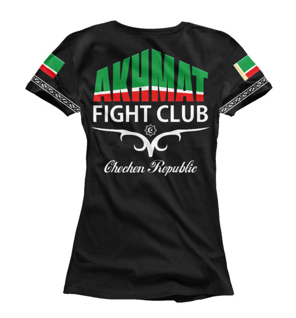 Футболка для девочек с изображением Akhmat Fight Club цвета Белый