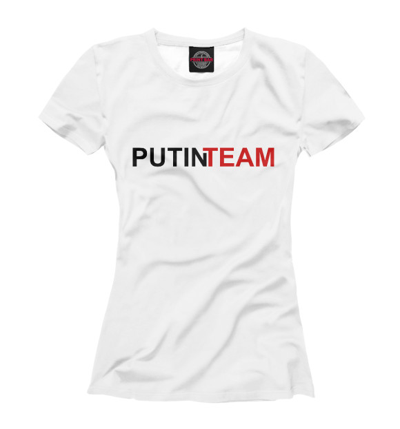 Женская футболка с изображением Putin Team цвета Белый