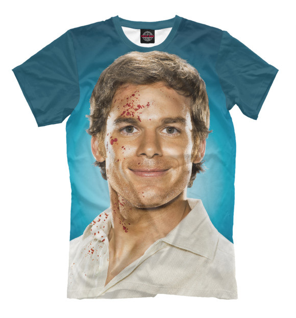 Мужская футболка с изображением Dexter цвета Молочно-белый
