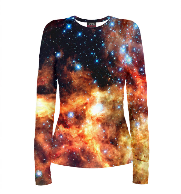 Женский лонгслив с изображением Космос цвета Белый