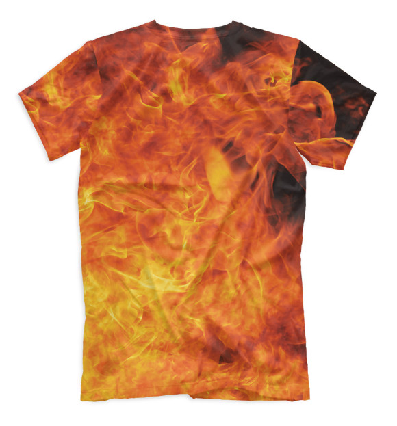 Мужская футболка с изображением Огонь цвета Белый