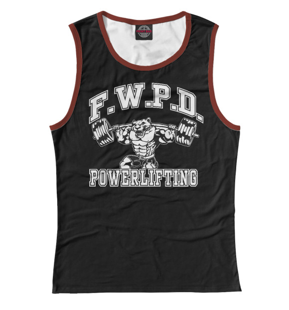 Майка для девочки с изображением Powerlifting цвета Белый
