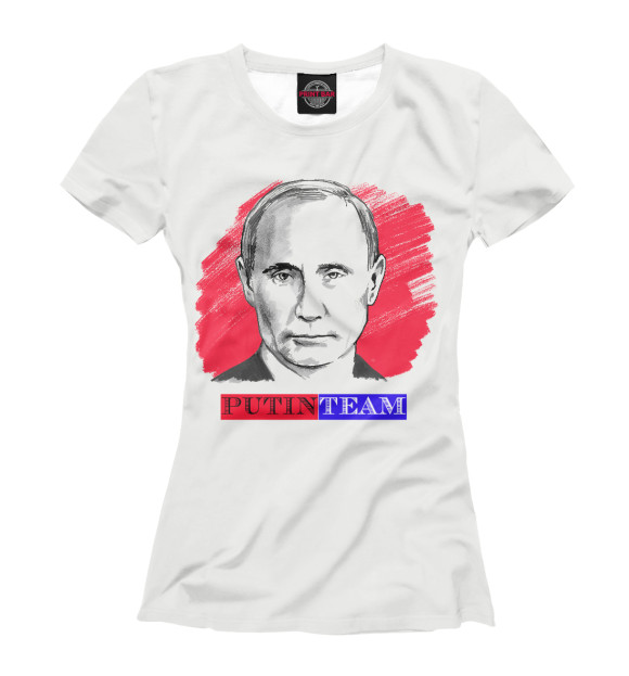 Женская футболка с изображением Команда Путина цвета Белый