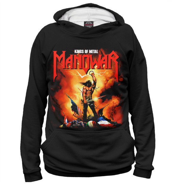 Женское худи с изображением Manowar цвета Белый