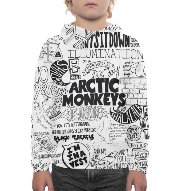 Худи для мальчика с изображением Arctic Monkeys цвета Белый