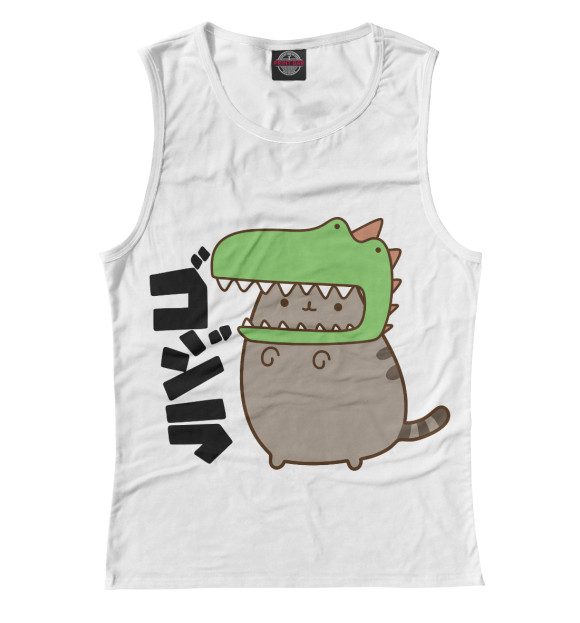 Майка для девочки с притом Pusheen цвета Белый Майка для девочки с изображением Pusheen цвета Белый