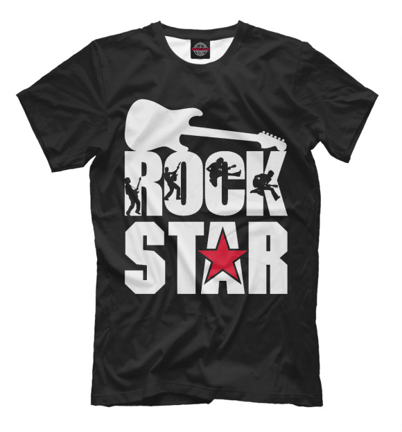 Футболка для мальчиков с изображением RockStar цвета Черный