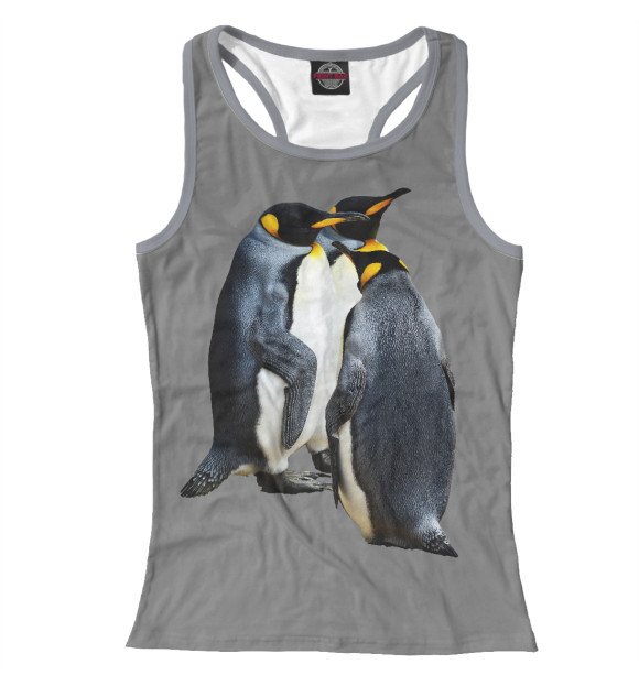 Женская майка-борцовка с изображением Королевский Пингвин цвета Белый