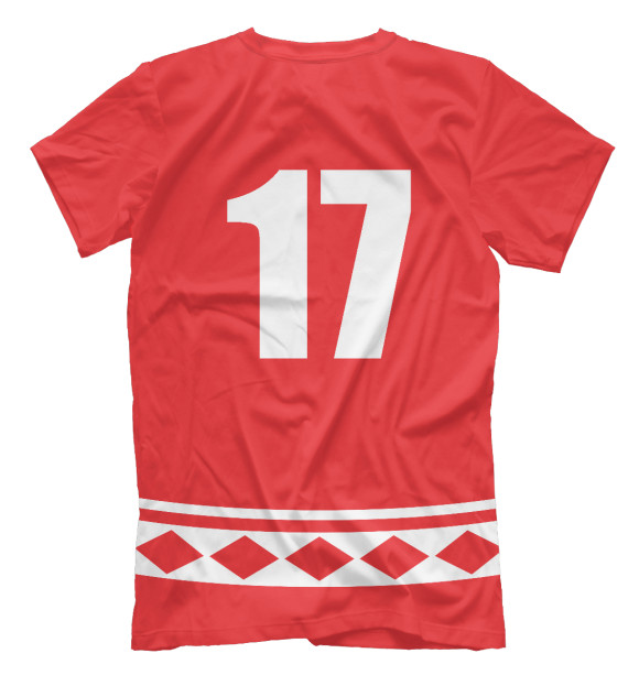 Мужская футболка с изображением СССР 1972 Хоккейная форма №17 цвета Белый