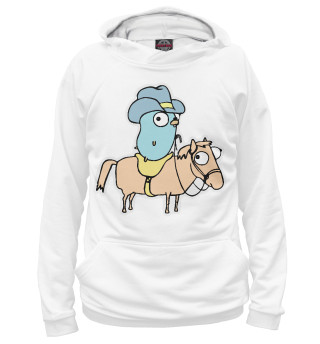 Женское худи Gopher on a horse – white