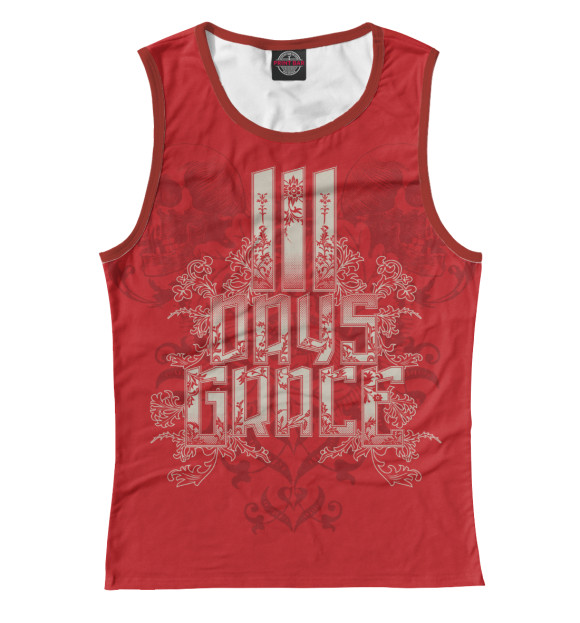 Майка для девочки с притом Three Days Grace цвета Белый Майка для девочки с изображением Three Days Grace цвета Белый