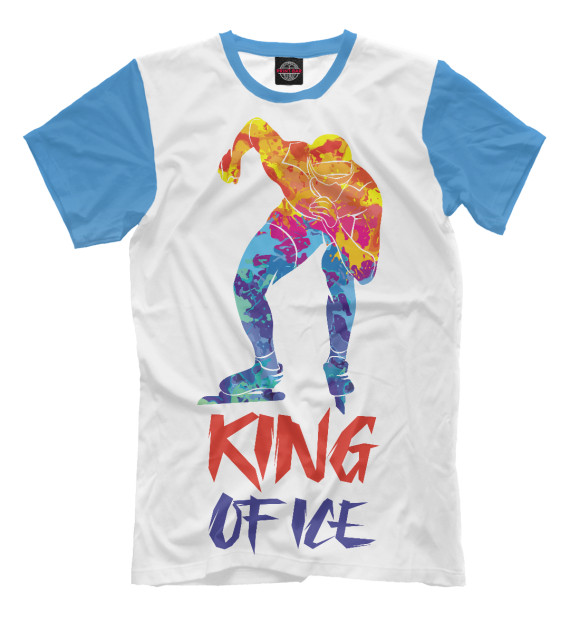 Мужская футболка с изображением Король льда цвета Белый