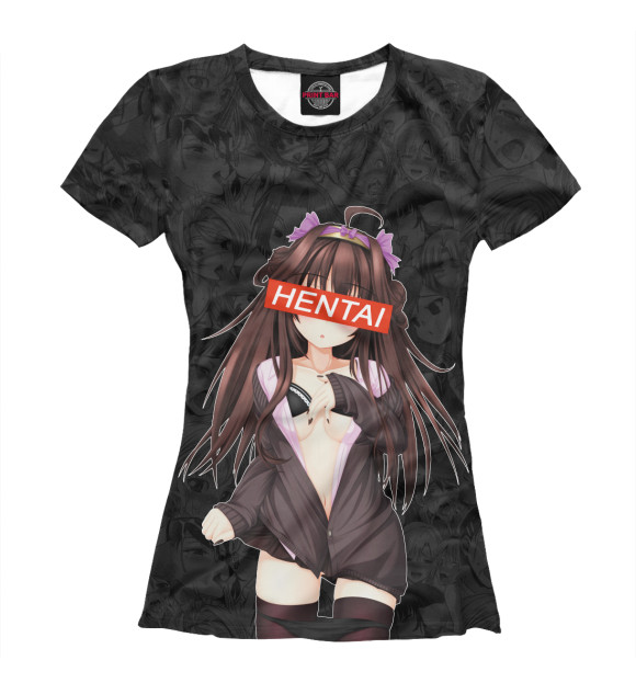 Футболка для девочек с изображением Hentai цвета Белый