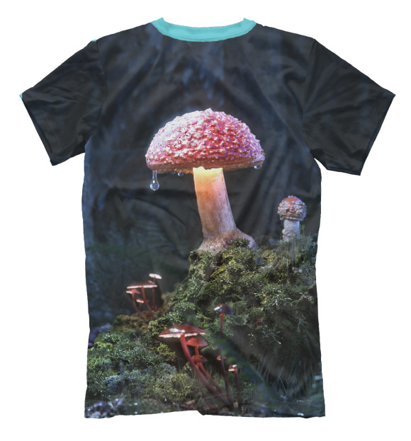 Мужская футболка с изображением Грибы цвета Белый