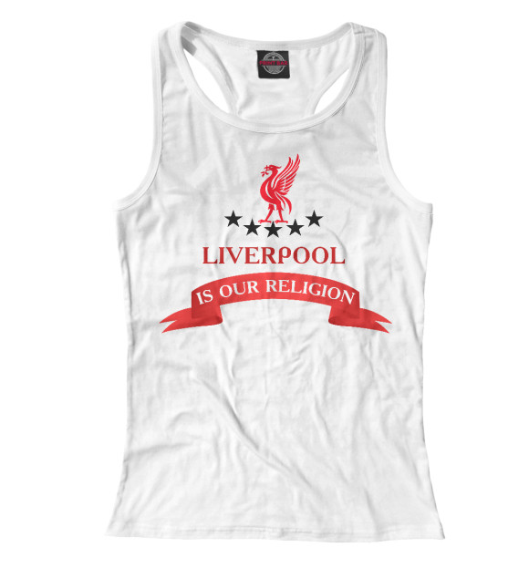 Женская майка-борцовка с изображением Liverpool цвета Белый