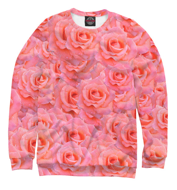 Мужской свитшот с изображением Розы цвета Белый