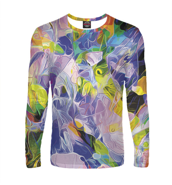 Мужской лонгслив с изображением Floral pattern цвета Белый