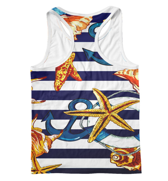 Мужская майка-борцовка с изображением Море цвета Белый