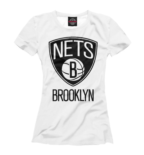 Женская футболка с изображением Бруклин Нетс цвета Белый