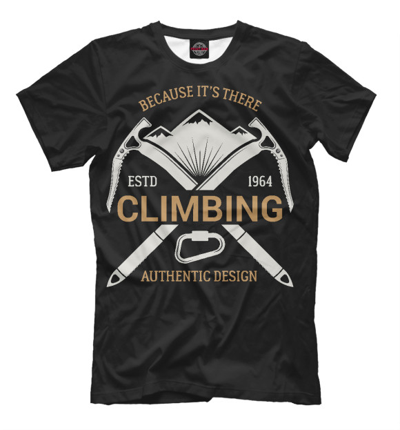 Мужская футболка с изображением Climbing цвета Черный