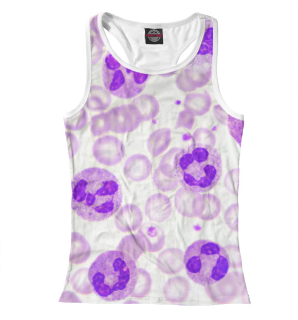 Женская майка-борцовка с изображением Нейтрофилы цвета Белый