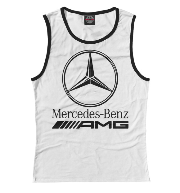 Майка для девочки с изображением Mercedes-Benz AMG цвета Белый