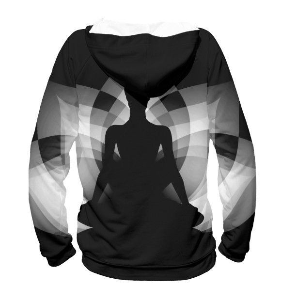 Женское худи с изображением Йога, мандала цвета Белый