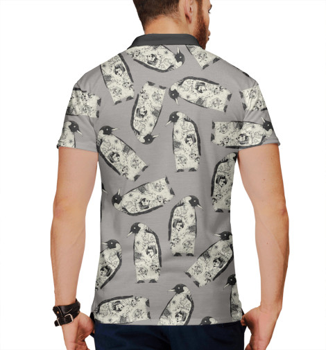 

Поло Print Bar, Белый, Татуированные пингвины