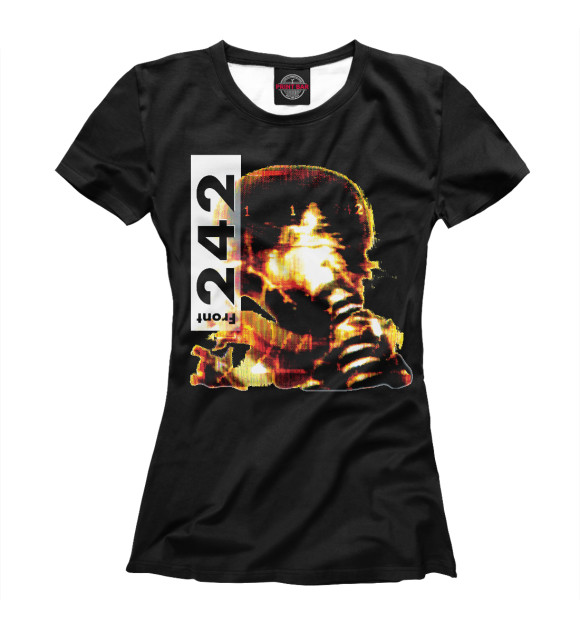 Женская футболка с изображением Front 242 Moments. Black цвета Белый