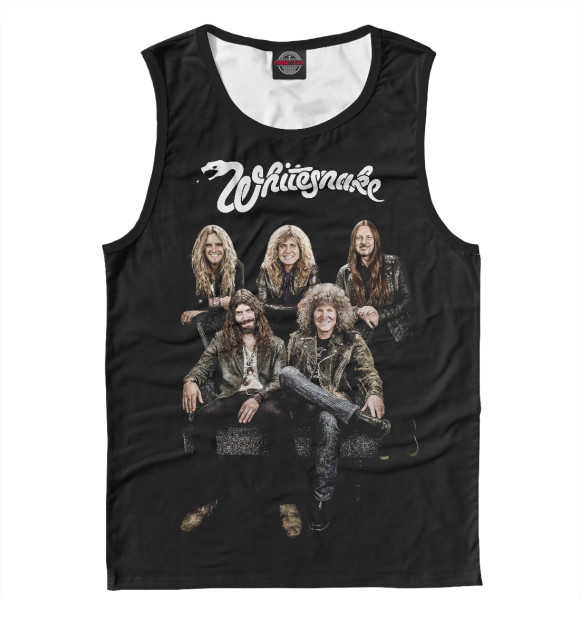 Мужская майка с притом Whitesnake цвета Белый Мужская майка с изображением Whitesnake цвета Белый