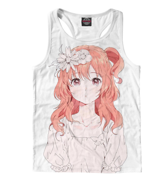 Мужская майка-борцовка с изображением Рыжая девочка цвета Белый