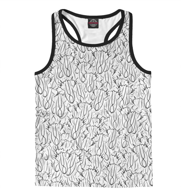 Мужская майка-борцовка с изображением Кошки Путина цвета Белый