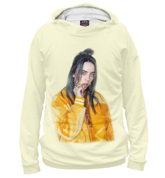 Женское худи с изображением Billie Eilish цвета Белый