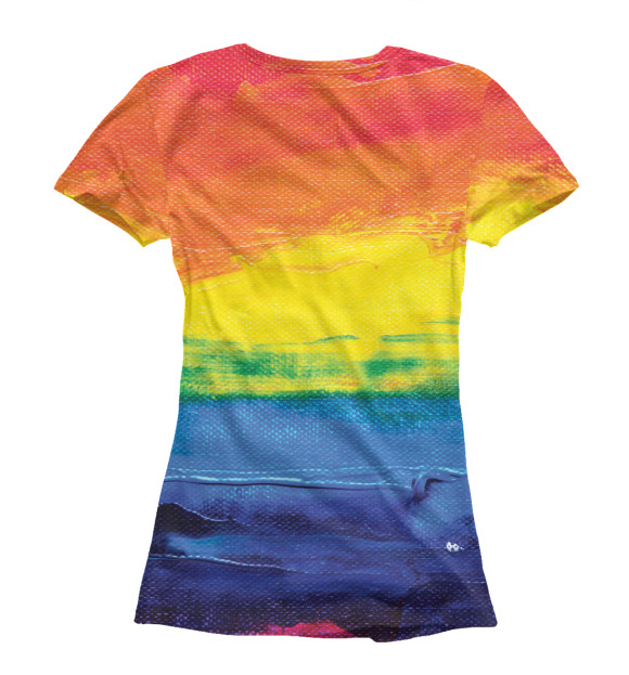 Женская футболка с изображением Краски радуга цвета Белый