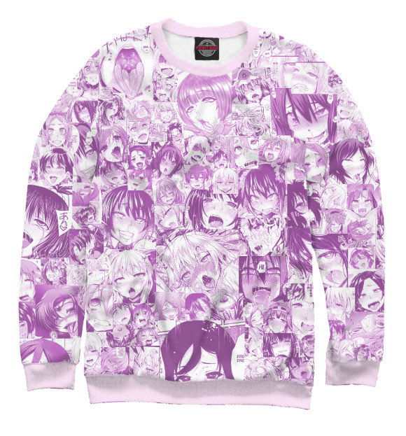 Женский свитшот с изображением So pink ahegao цвета Белый