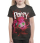 Футболка для девочек Poppy Playtime чёрно-розовая