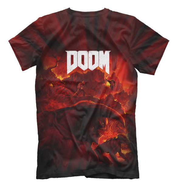 Мужская футболка с изображением Doom 2016 цвета Белый