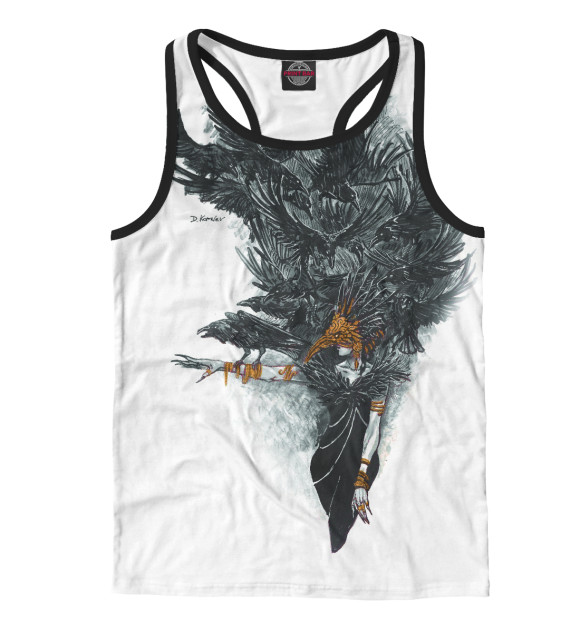Мужская майка-борцовка с изображением Crow Queen цвета Белый