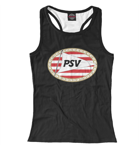 Женская майка-борцовка с изображением PSV цвета Белый