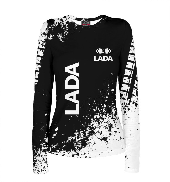 Женский лонгслив с изображением Lada цвета Белый