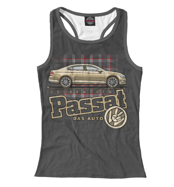 Женская майка-борцовка с изображением Passat b7 цвета Белый